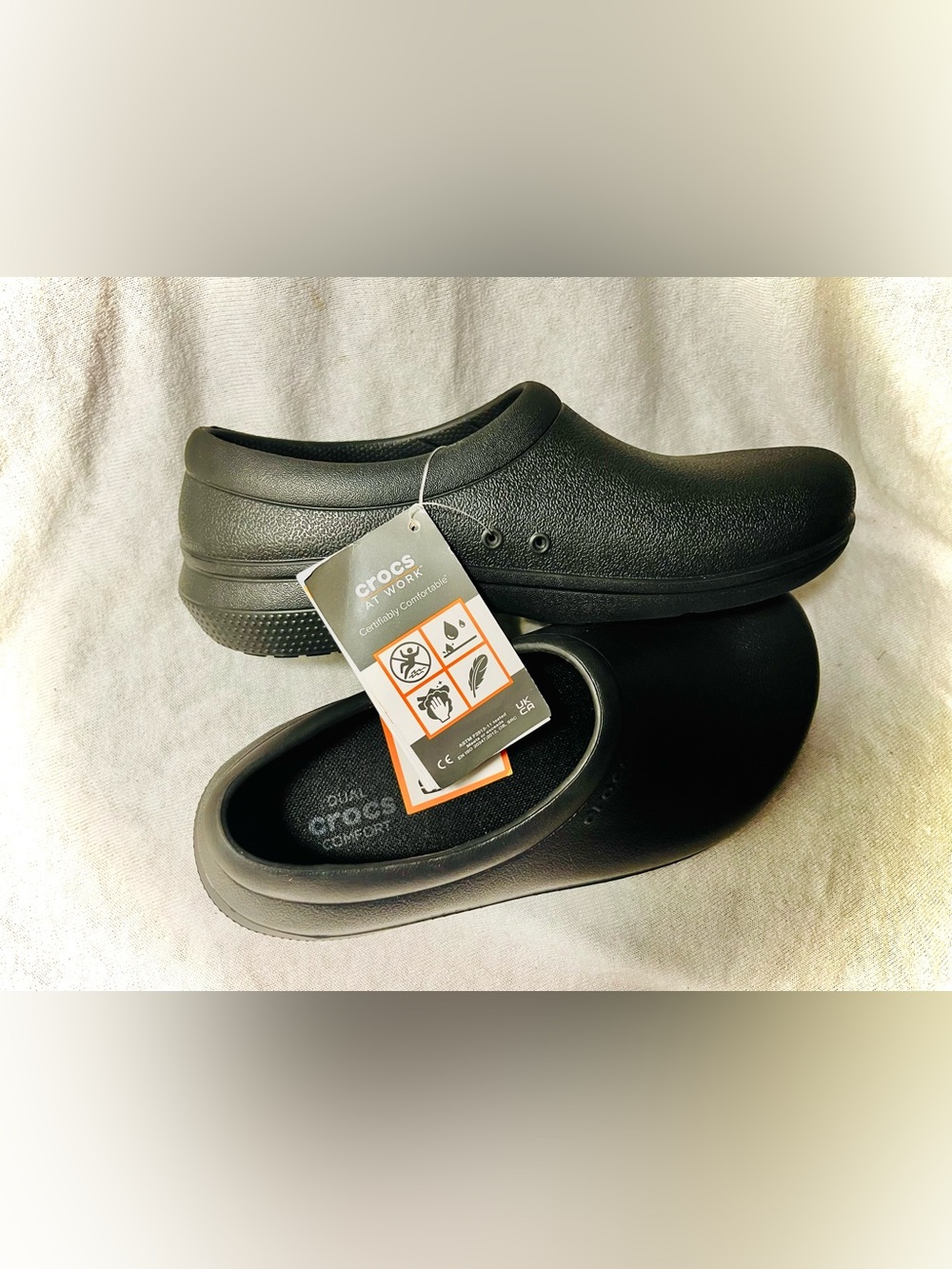 NWT Crocs On The Clock Work Slip-On Clogs - Black (Men's 5 / Women's 7)